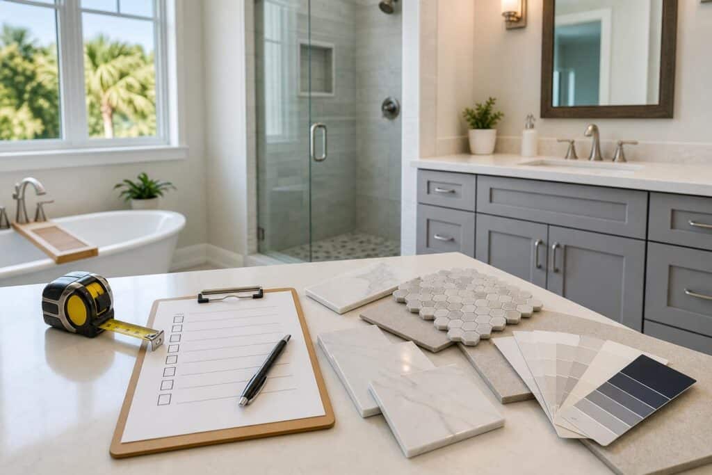 Bathroom demolition prep and debris planning
