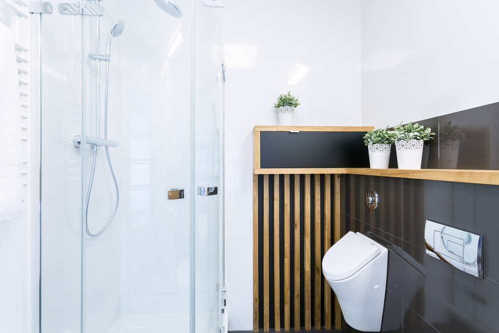 Walk-in shower with glass door for a safer bathroom update