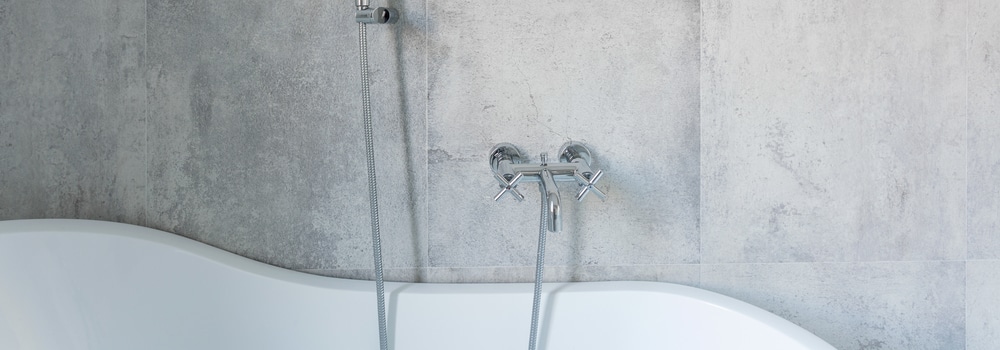 Bathroom faucet and bathtub detail for a remodel estimate